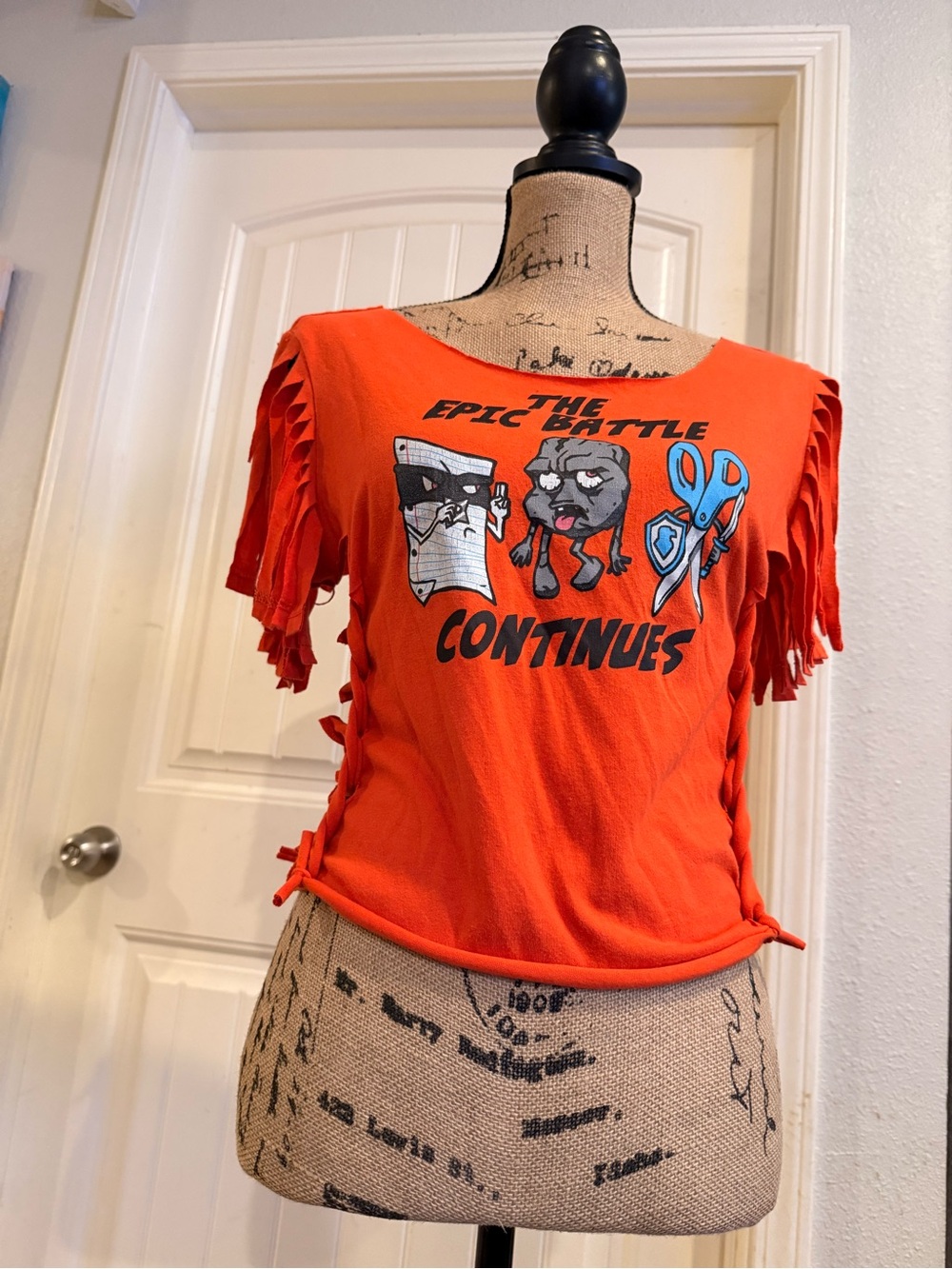 Reworked Rock Paper Scissors Fringe Tee – Small